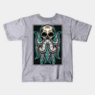 Human Skull Octopus Kids T-Shirt